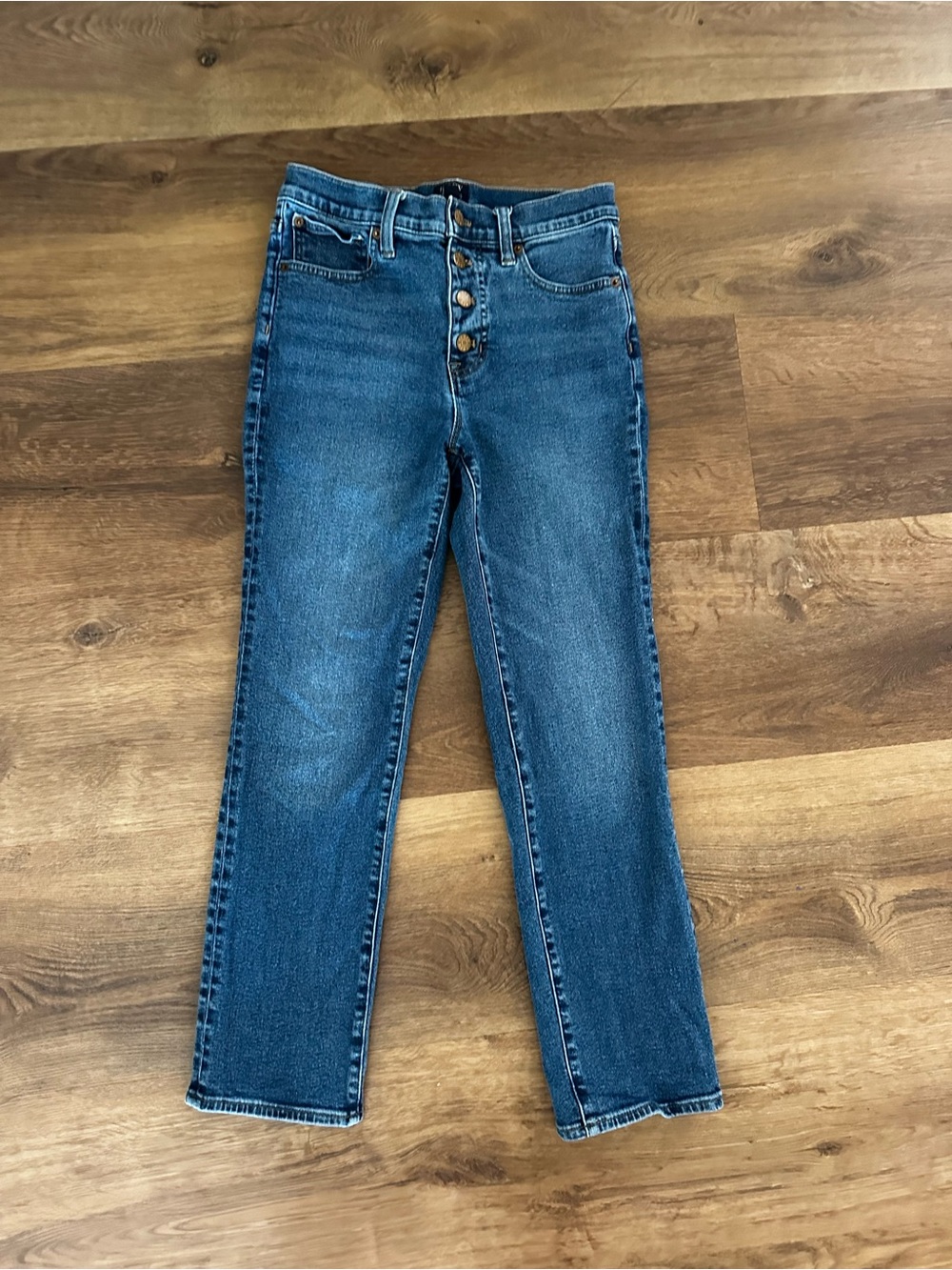J Crew Essential Straight Button-Fly Denim Jeans Size 26